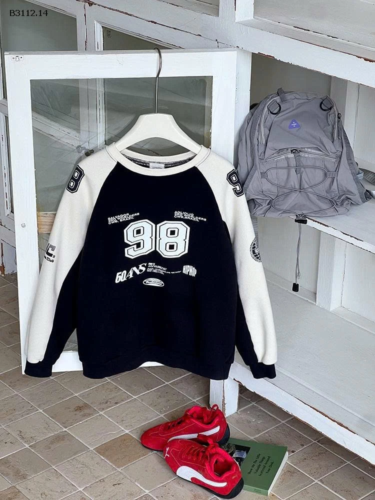 Áo thun nỉ  tay raglan cổ tròn phối màu cá tính  Elmo Baby Kids AMBB4-Giá sỉ  sz 90-150 : 160k Sz 160 : 173k Sz 170 : 188k