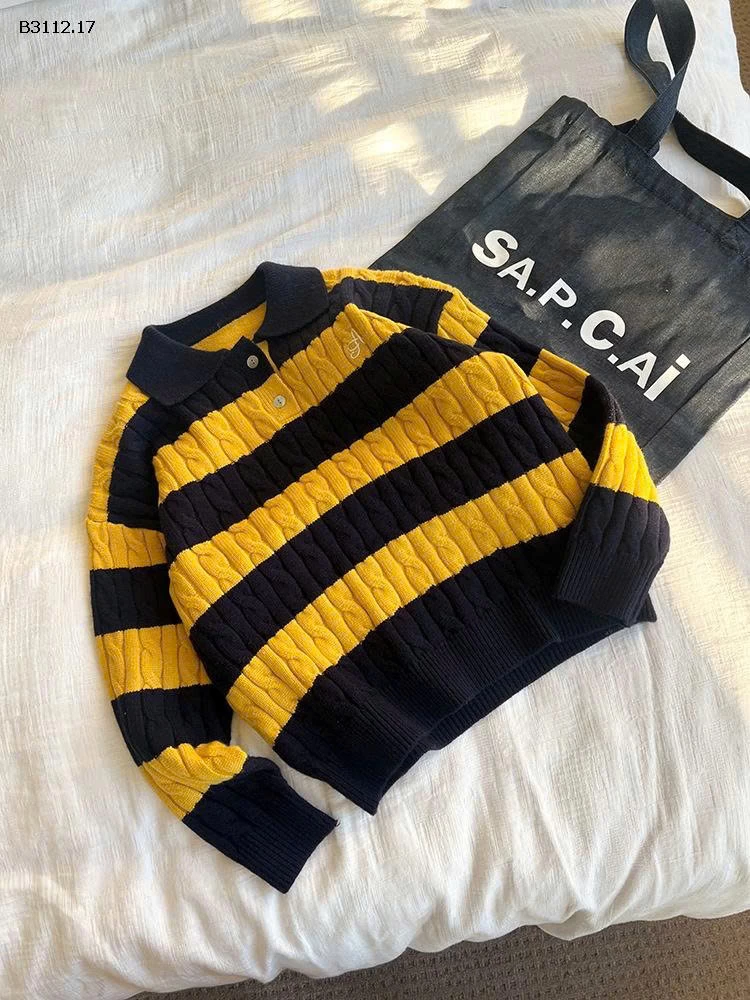 Áo len dệt kim dày dặn kẻ sọc  Elmo Baby Kids AMBB-Giá sỉ  sz 90-150 :  215k Sz 160 : 232k