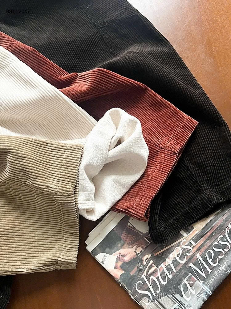 Quần dài vải nhung kẻ thoải mái bằng chất liệu cotton 100%  nhà  Elmo Baby Kids AMBB-Giá sỉ  sz 90-150 : 205k Sz 160 : 220k Sz 170 : 238k