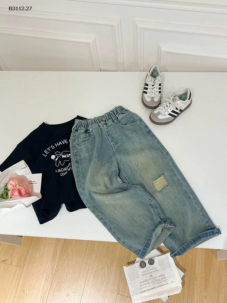 Quần jean denim rách nhà  Elmo Baby Kids AMBB-Giá sỉ  sz 90-150 : 220k Sz 160 : 241k
