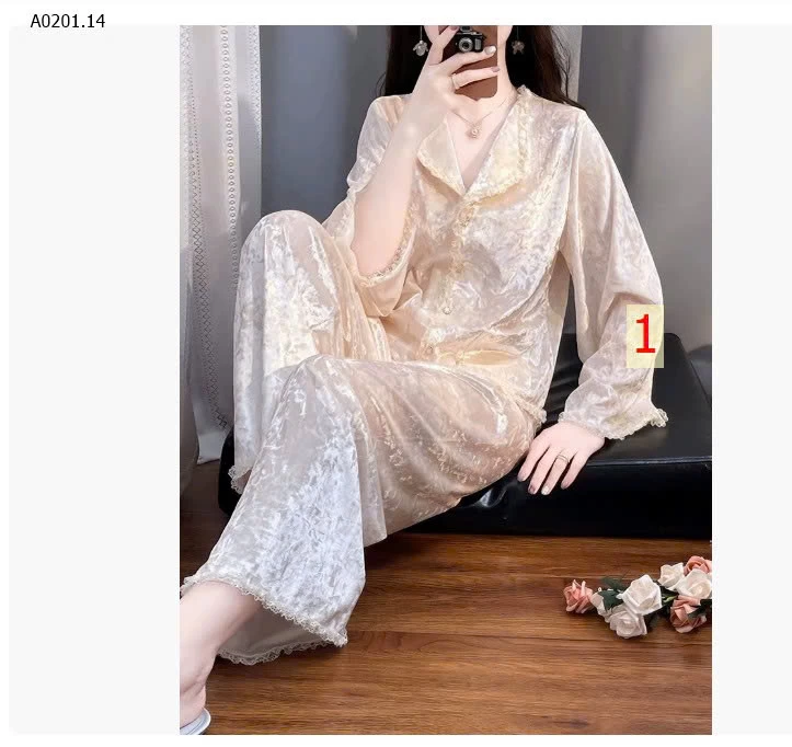 PIJAMA NHUNG KIM CƯƠNG - sỉ 265k