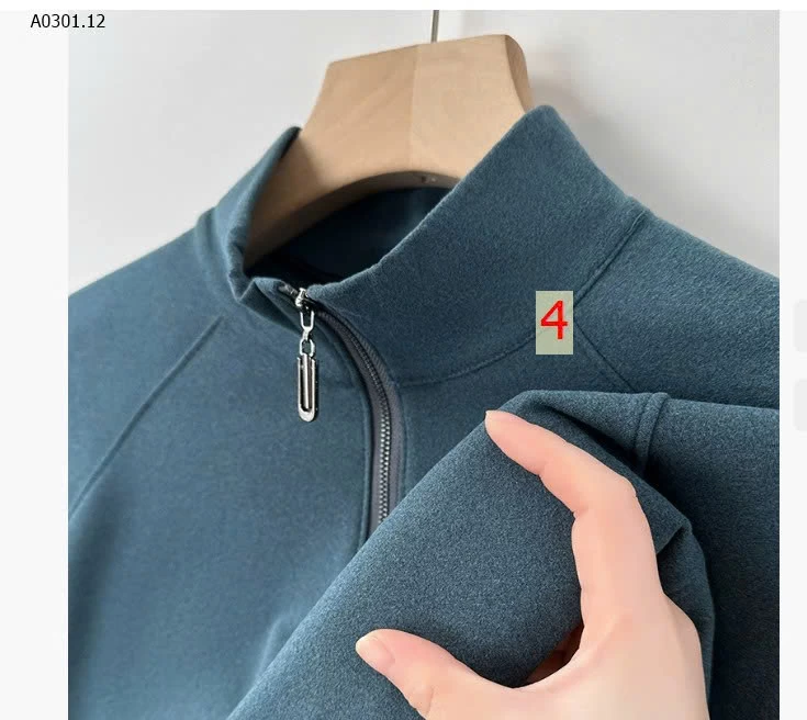 ÁO LEN LÔNG CỪU NAM CỔ KÉO KHOÁ  - sỉ 255k