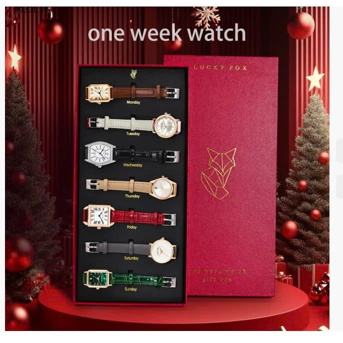 SEt hộp quà Đồng hồ LUCKYFOX One Week đơn giản  - sỉ 315k
