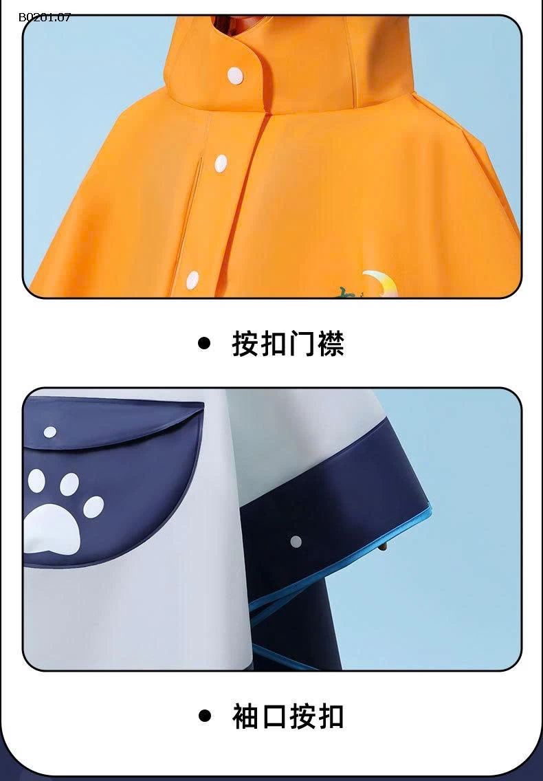 ÁO MƯA CHO BÉ DÁNG CHOÀNG HÌNH THÚ7-Giá sỉ 123k