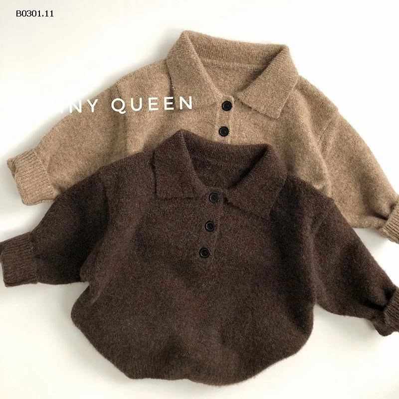 Áo len kiểu polo Hàn Quốc cho bé -Giá sỉ 207k