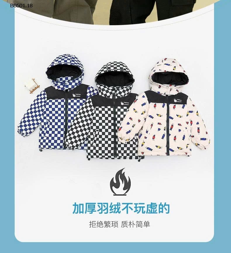 Áo phao PP Elephant có mũ,  dày dặn, giữ ấm cho bé-Giá sỉ 200k