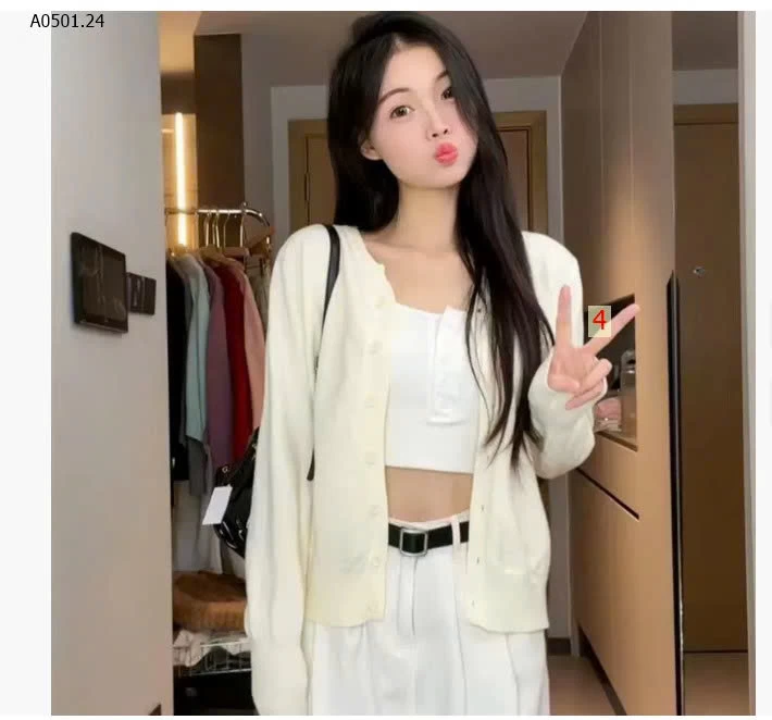 Cardigan len mỏng dáng ngắn Hàn Quốc- sỉ 135k