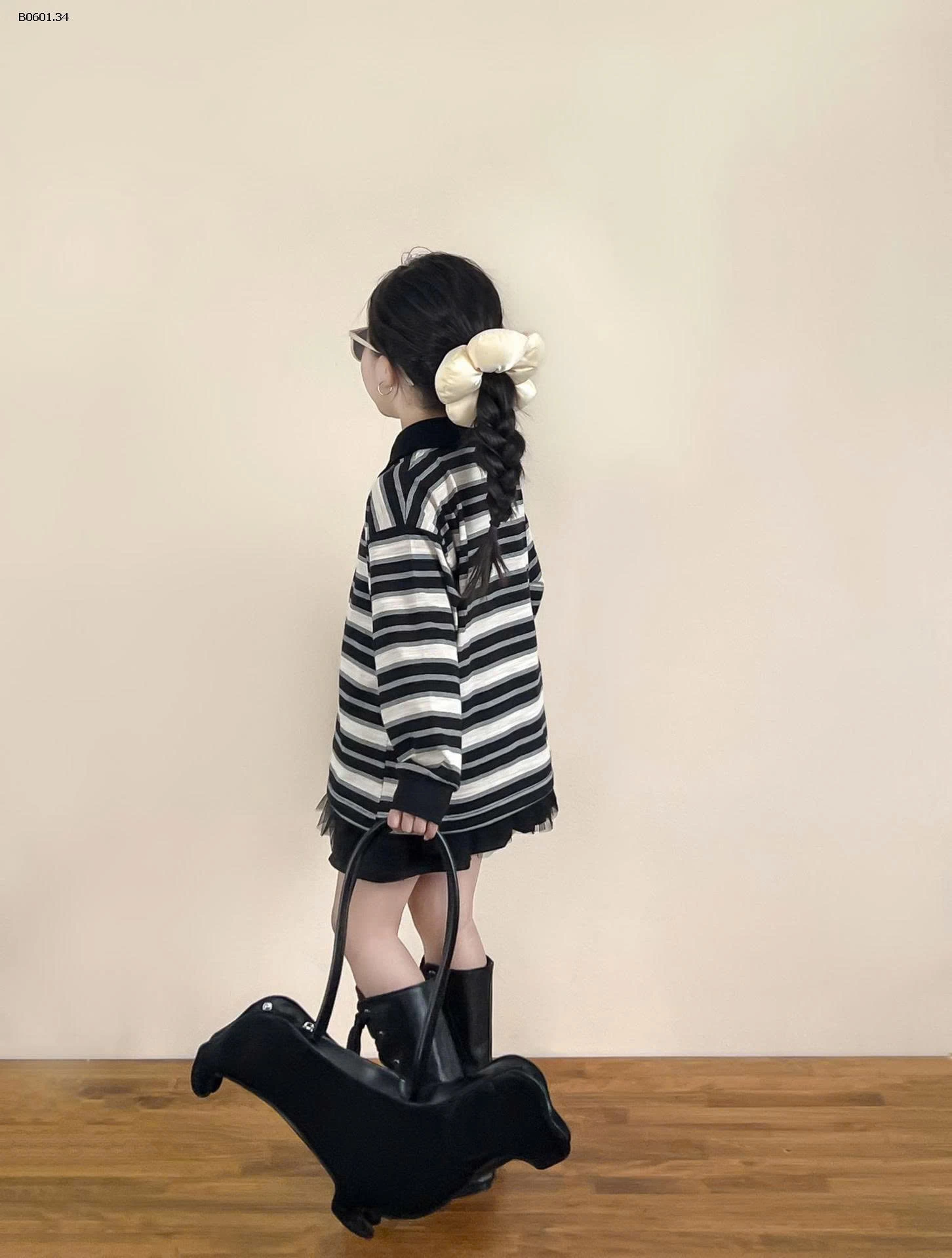 ÁO THUN KẺ CỔ POLO & CHÂN VÁY CHO BG-Giá sỉ áo: 175k/c  Chân váy: 168k/c