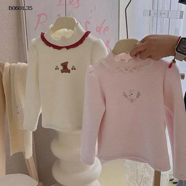 ÁO CHO BÉ GÁI THÊU THỎ HOA SIÊU CƯNG -Giá sỉ 82K