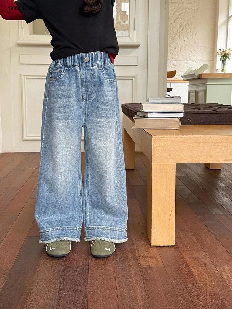 Quần jeans rách vá viền tua rua BG nhà Elmo Baby Kids  AMBB -Giá sỉ size 90-150 : 236k sz 160 : 256k sz 170 : 280k