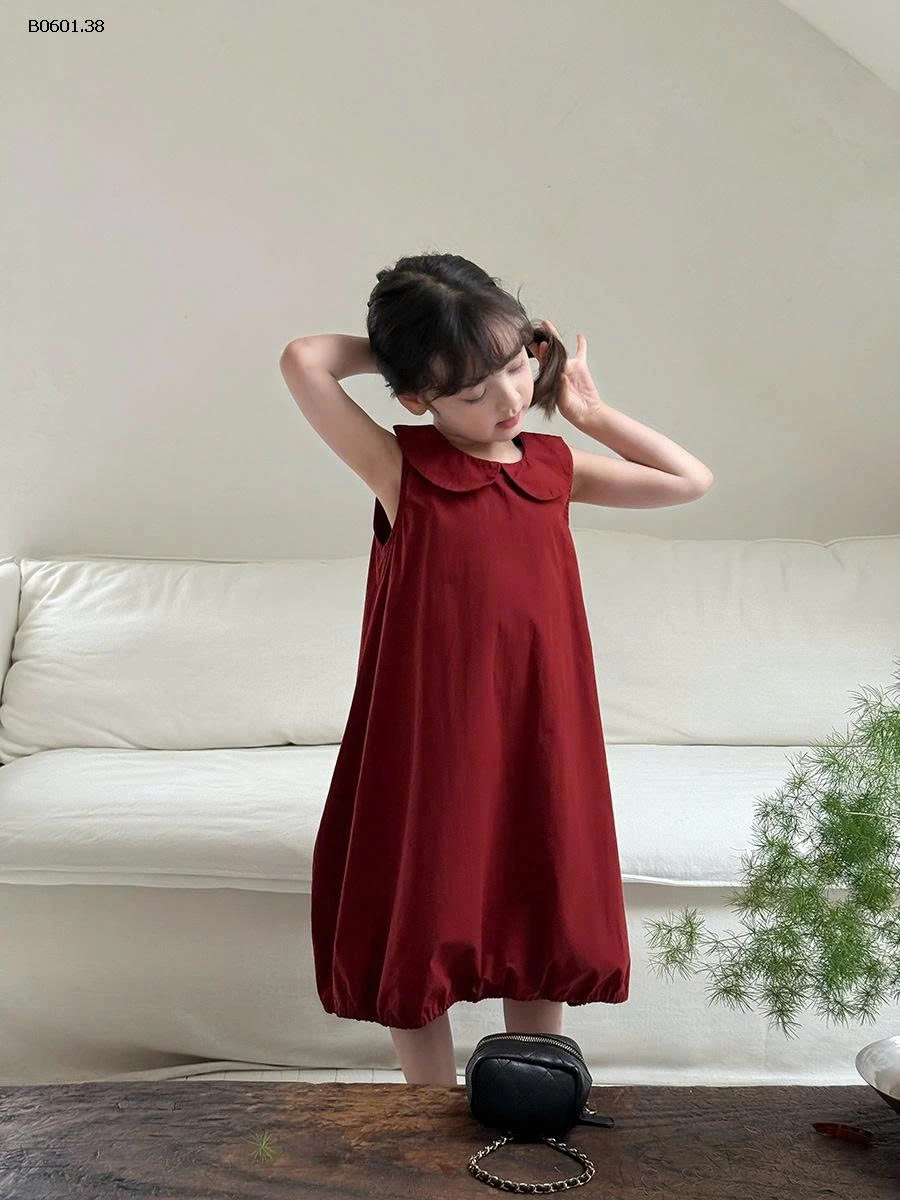 Váy đỏ cotton trẻ em  nhà Elmo Baby Kids  AMBB CHO BG  -Giá sỉ size 90-150 : 182 sz 160 : 198k sz 170 : 215k