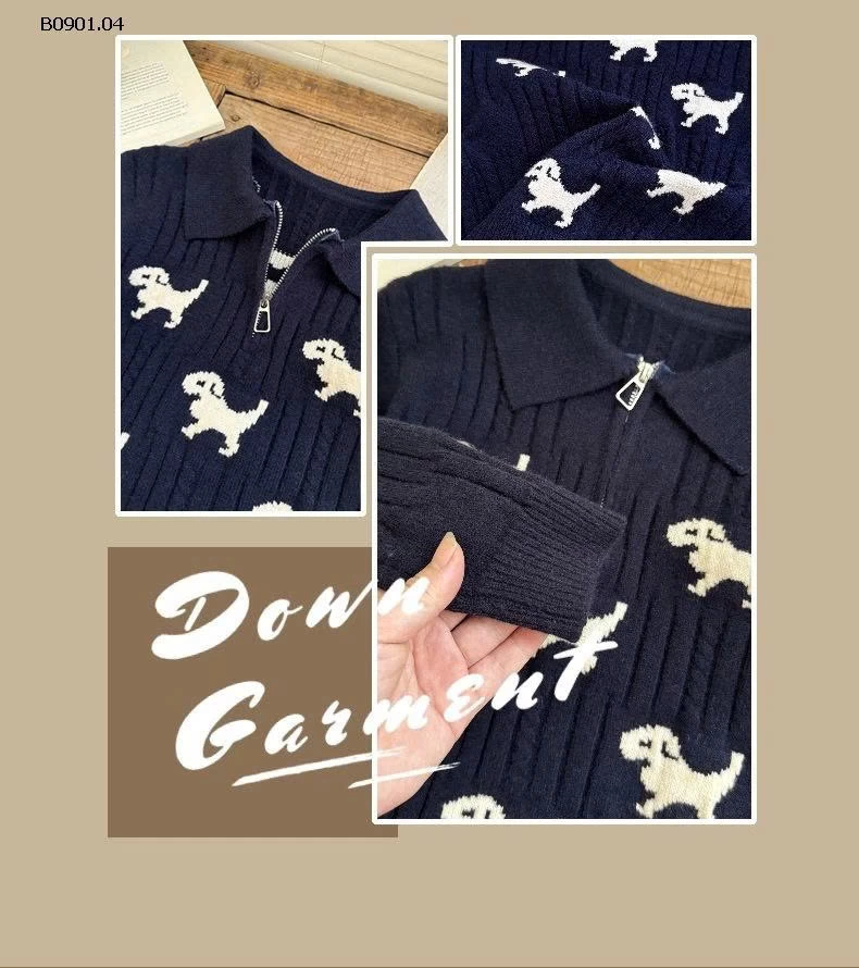 Áo len dệt kim cho bé trai, kiểu Hàn Quốc MUMUYI-Giá sỉ 200k