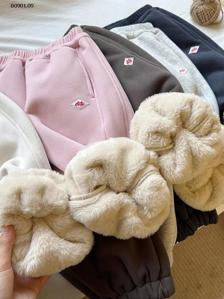 Quần nỉ mùa đông 2025 cho bé gái - Lót lông cừu hiệu Xie Jinmao HSMMC-Giá sỉ 188k