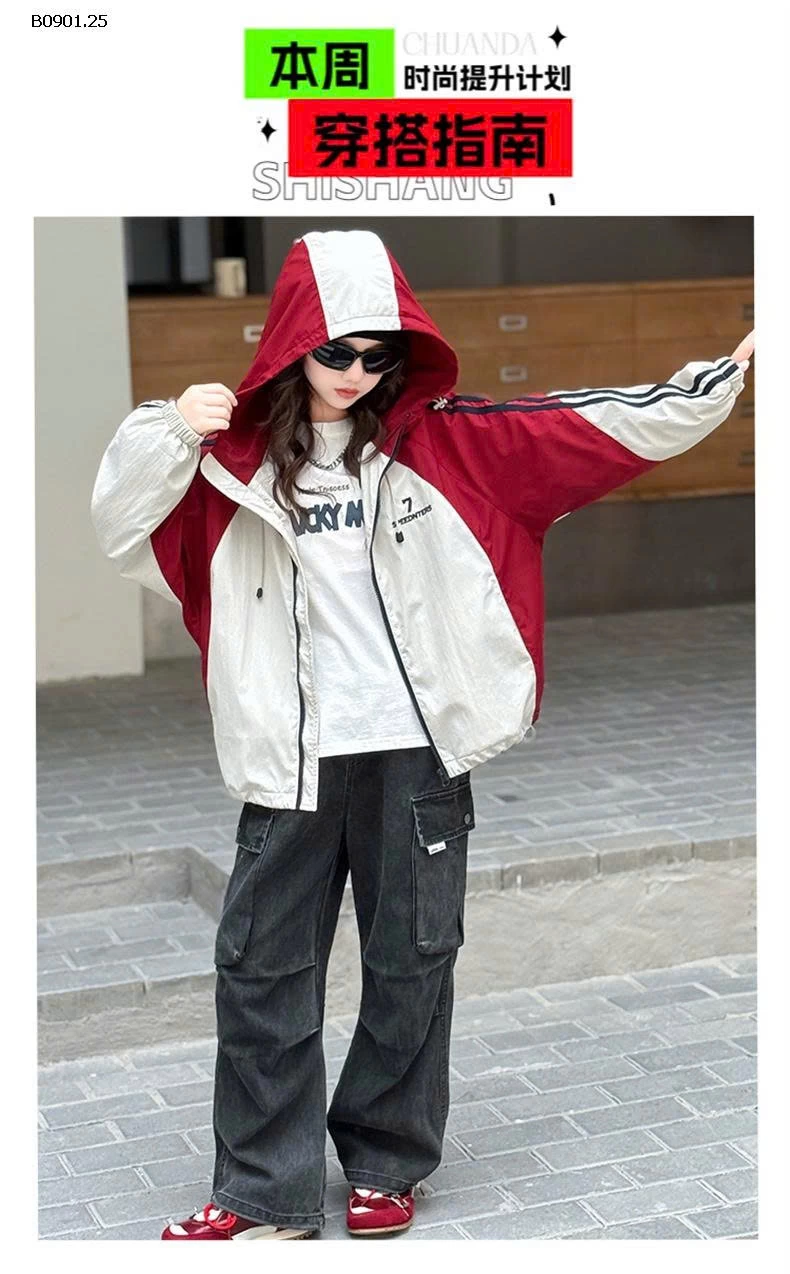 ÁO KHOÁC PHỐI MÀU SZ ĐẠI CHO BÉ -Giá sỉ 265k