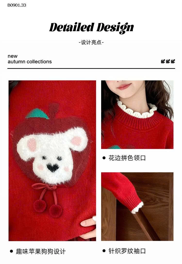 Áo len dày dặn cho BG thích hợp cho mùa thu đông- Giá sỉ 290k