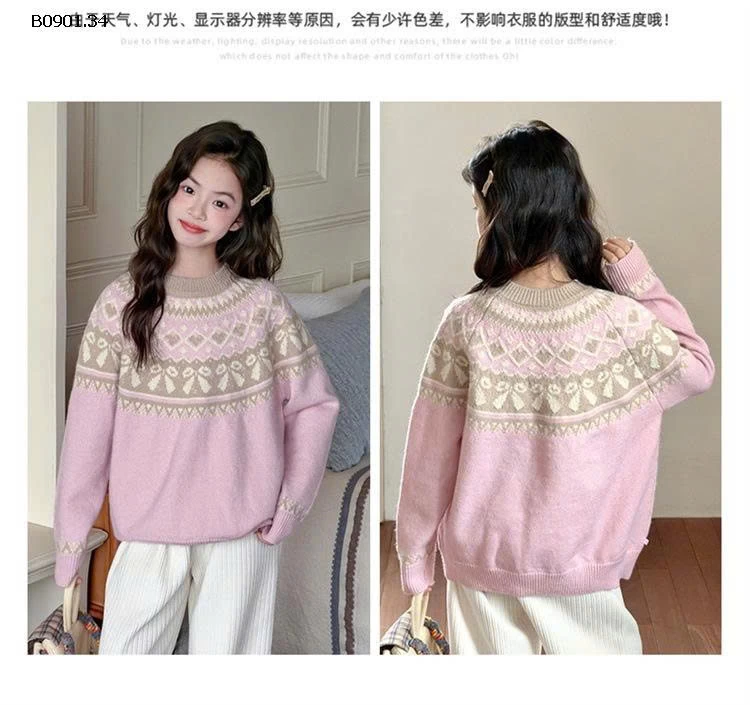 Áo len thắt nơ xinh xắn cho BG cổ tròn - Giá sỉ 290k