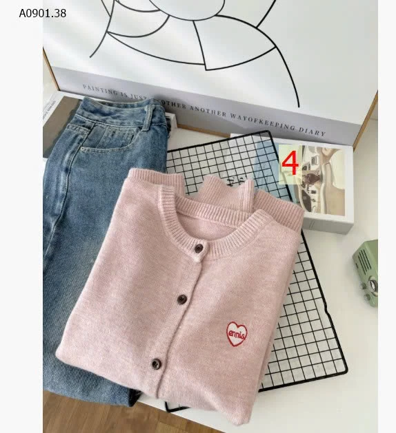 ÁO CARDIGAN LEN THÊU HÌNH TIM CHO NỮ sỉ 170k