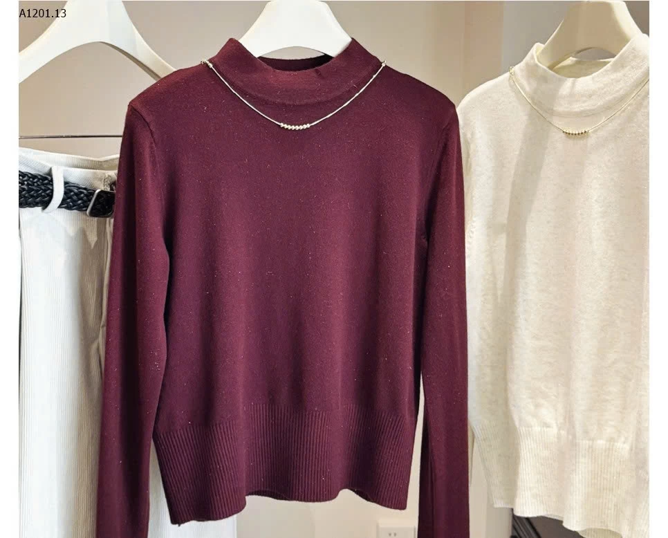 ÁO LEN NHŨ CỔ LỌ MIX DÂY CHUYỀN ANNA  - sỉ 175k