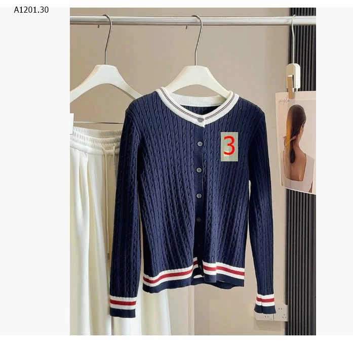 ÁO LEN DỆT GÂN VIỀN SỌC ANNA- sỉ 210k