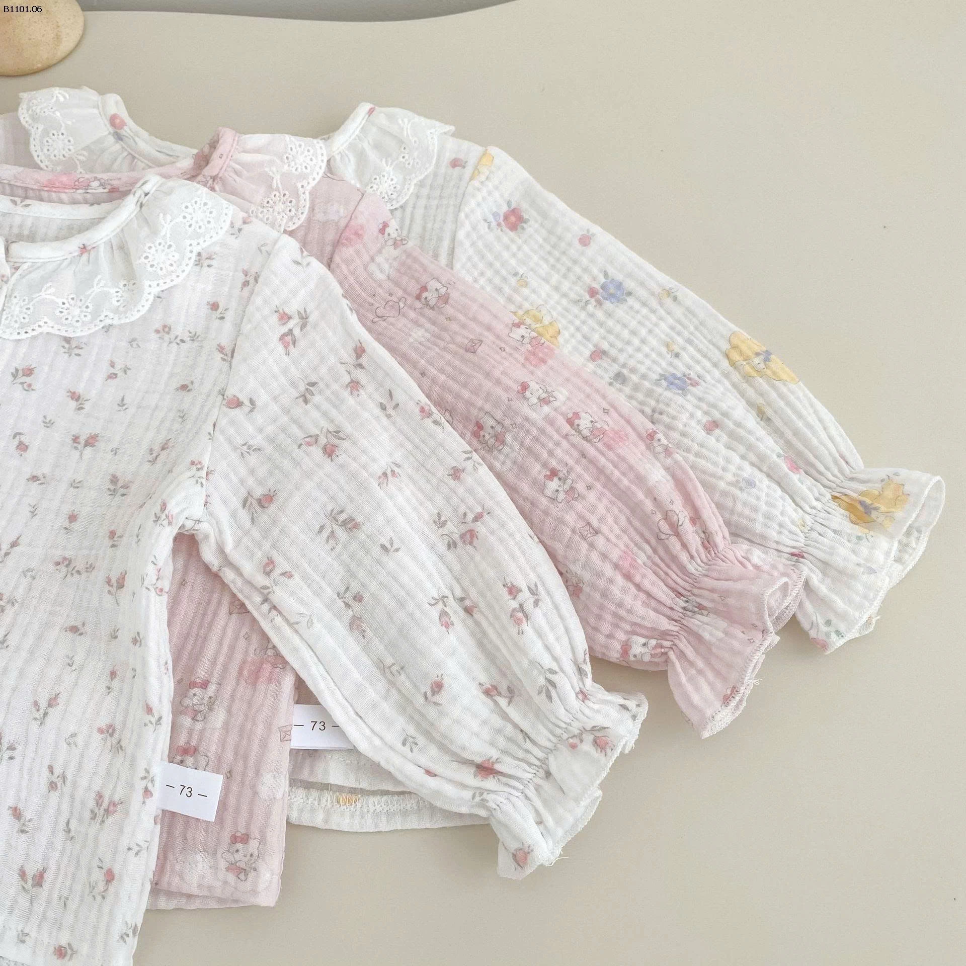 Bộ đồ ngủ bé gái kiểu dáng mới mùa thu 2025, chất liệu cotton hai lớp- giá sỉ 173k