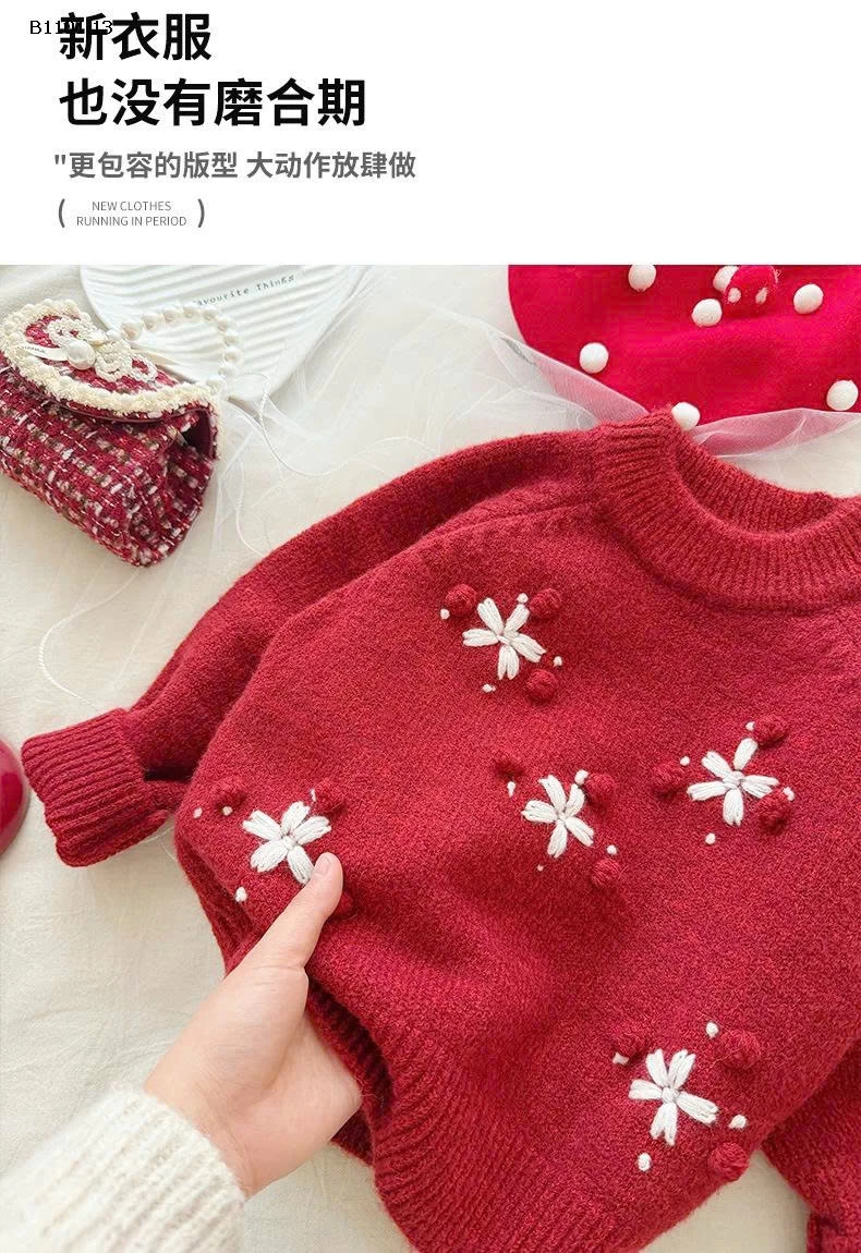  Áo len dệt kim cổ tròn mùa đông - giá sỉ 270k