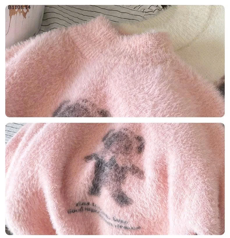 Áo len lông chồn Xie Jinmao cho bé gái- giá sỉ 198k