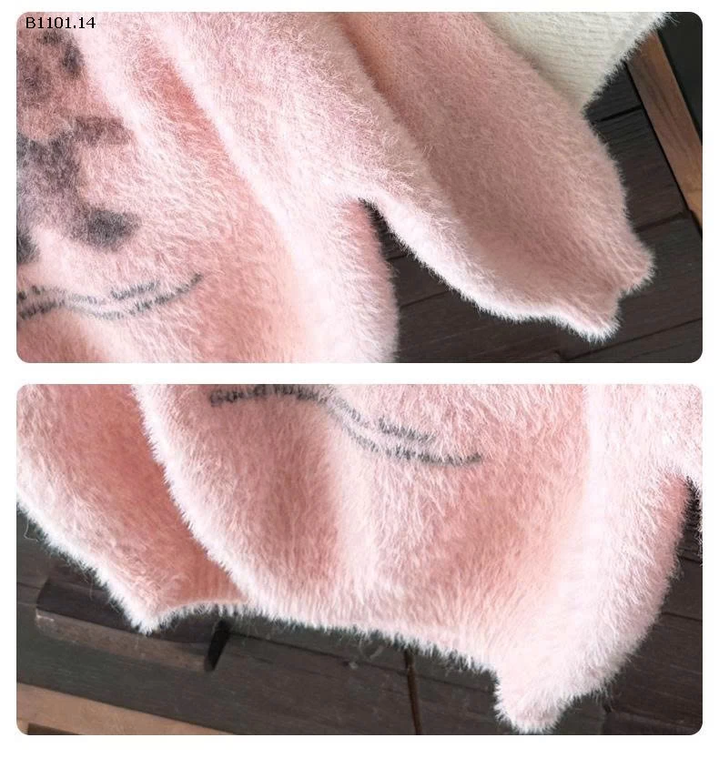 Áo len lông chồn Xie Jinmao cho bé gái- giá sỉ 198k