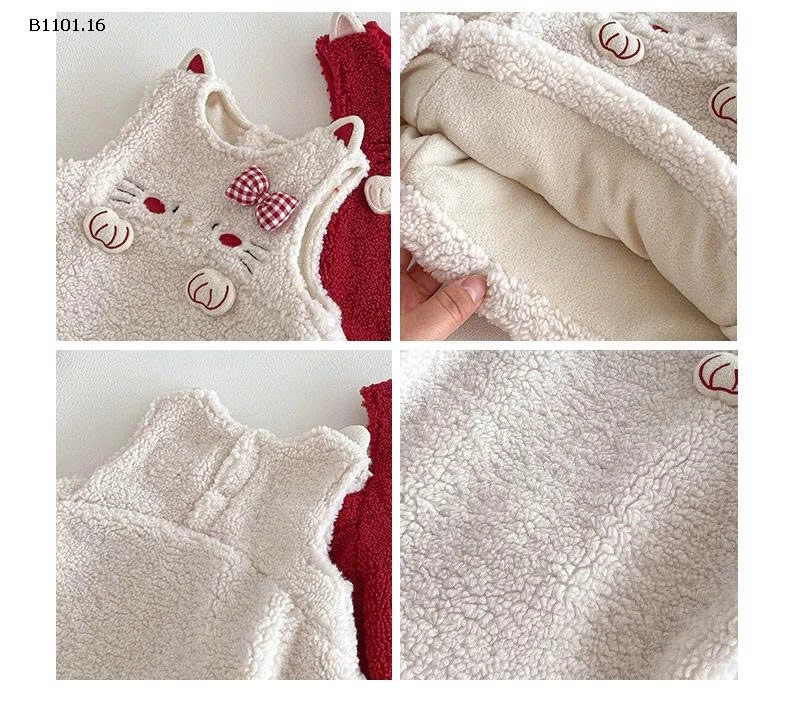 Set Đầm đơn sắc cho bé gái mặc dịp năm mới - giá sỉ 304k