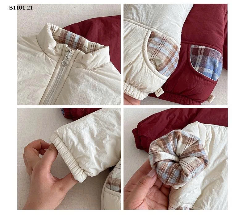Áo khoác cotton mùa đông dày dặn hai mặt cho bé trai- giá sỉ 228k