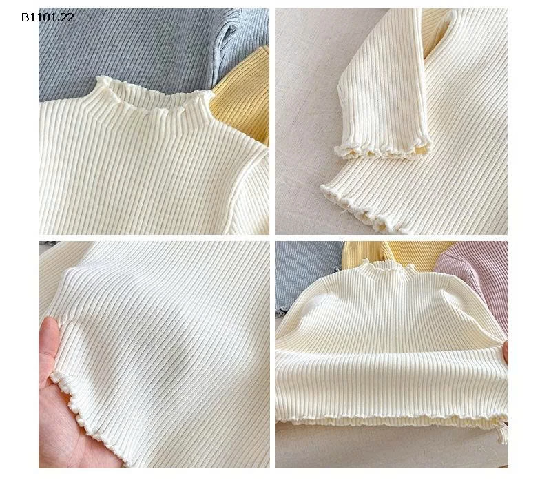 Áo len dày màu trơn cho bé gái - giá sỉ 126k