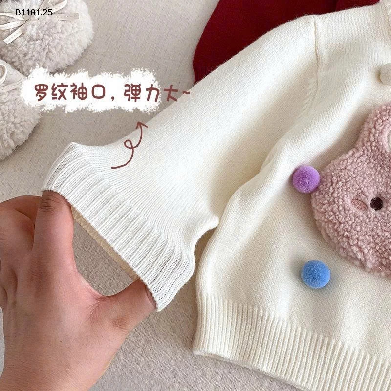 Áo len hoạt hình cho bé gái YÊU - giá sỉ 158k