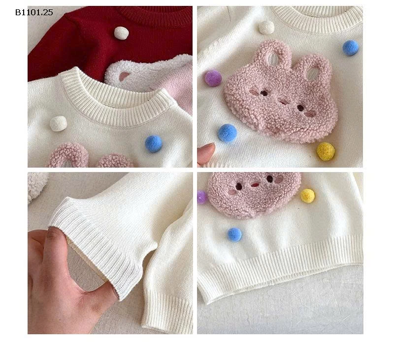 Áo len hoạt hình cho bé gái YÊU - giá sỉ 158k