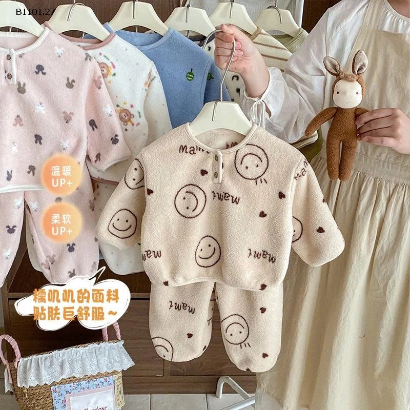 Bộ đồ ngủ  hoạt hình bằng vải nỉ cho trẻ em- giá sỉ 165k