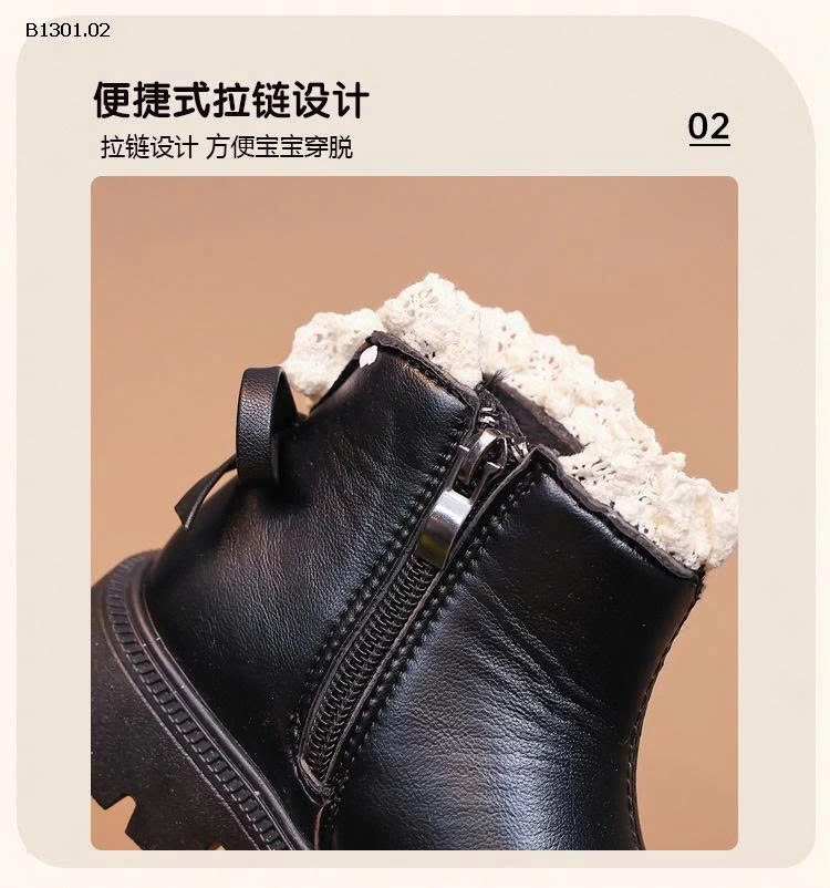 Giày boot mix ren trẻ em siêu xịn đẹp-Giá sỉ 163k