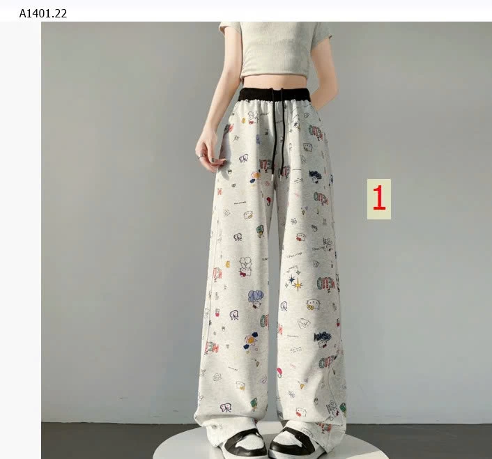 QUẦN SUÔNG IN HỌA TIẾT FORM RỘNG - sỉ 245k