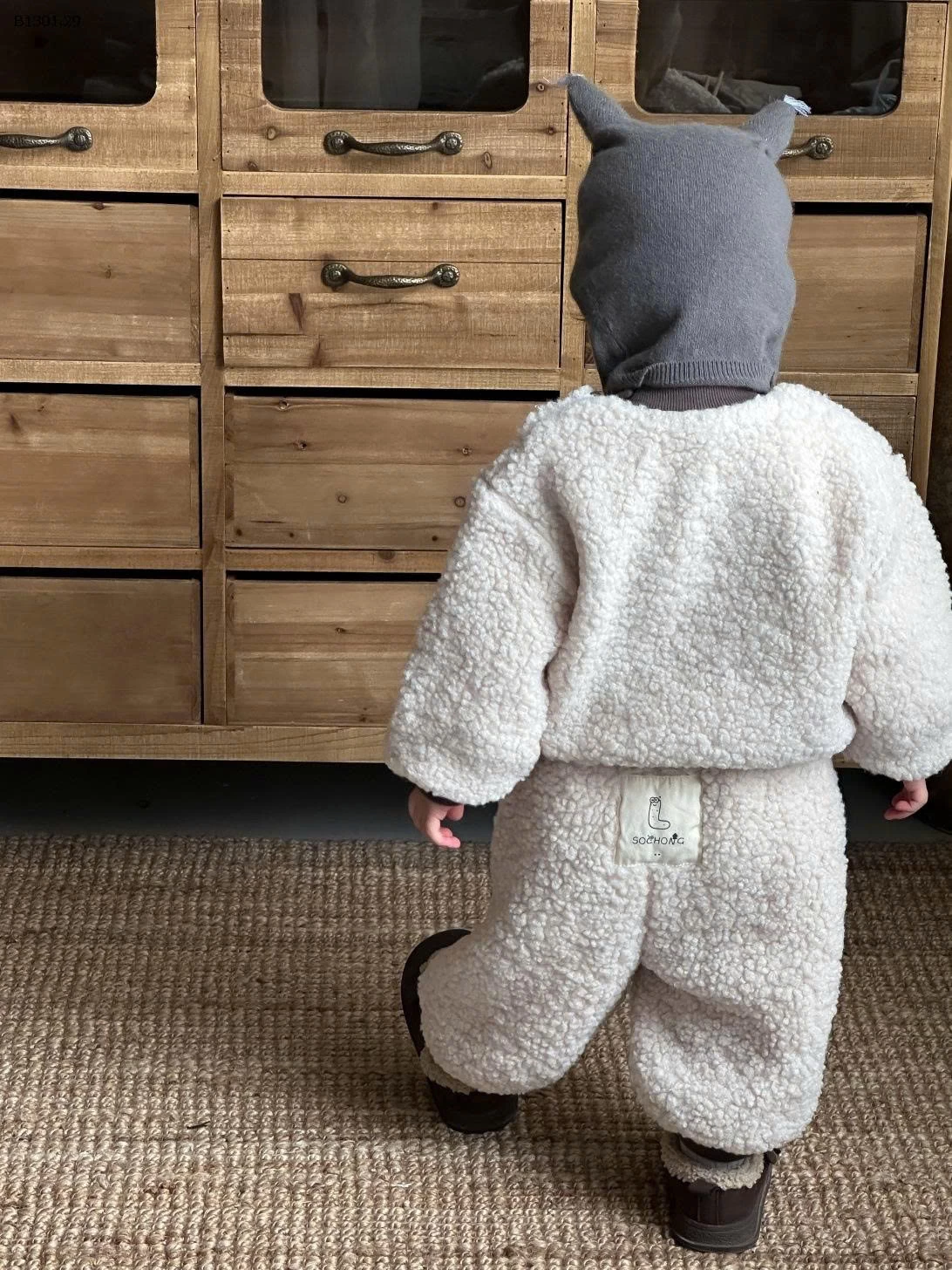 Bộ mũ gấu bông dày dặn cho bé trai- giá sỉ 267k