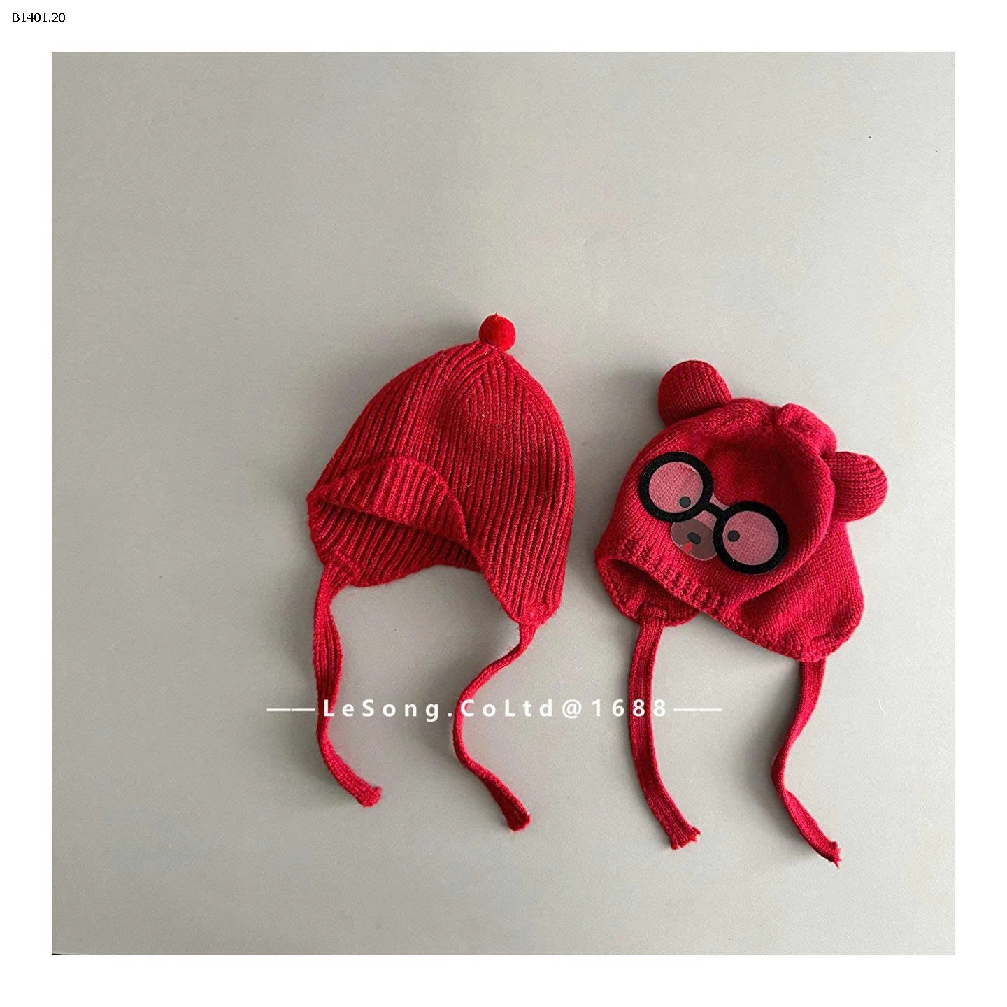 MŨ LEN TONE ĐỎ DỄ THƯƠNG CHO BÉ - sỉ 105k