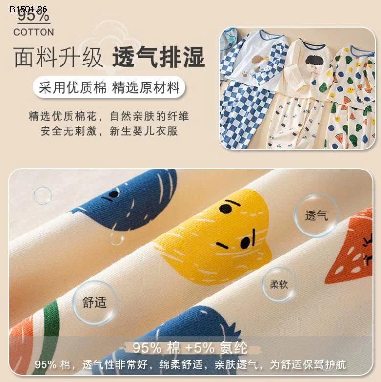 BỘ COTTON CHO CÁC BÉ HÀNG XUẤT -Giá sỉ 150k
