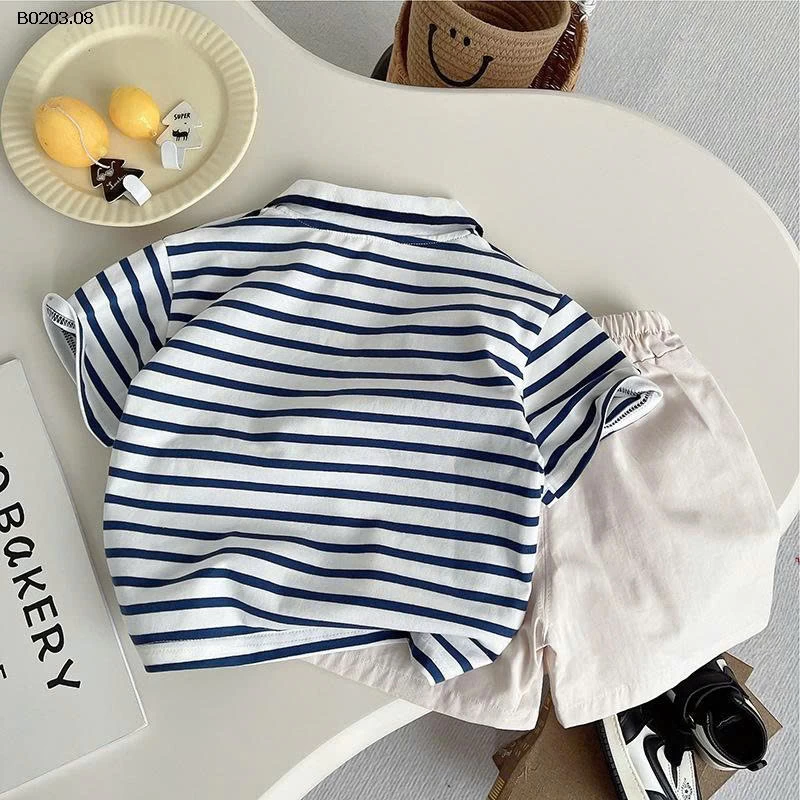 BỘ SHORT POLO KẺ CHO BT 8 - sỉ 135k