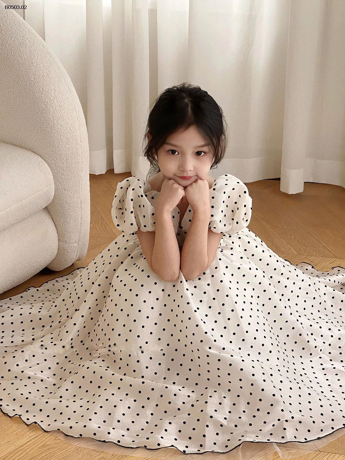 VÁY CÔNG CHÚA CHẤM BI BG-Giá sỉ 222k