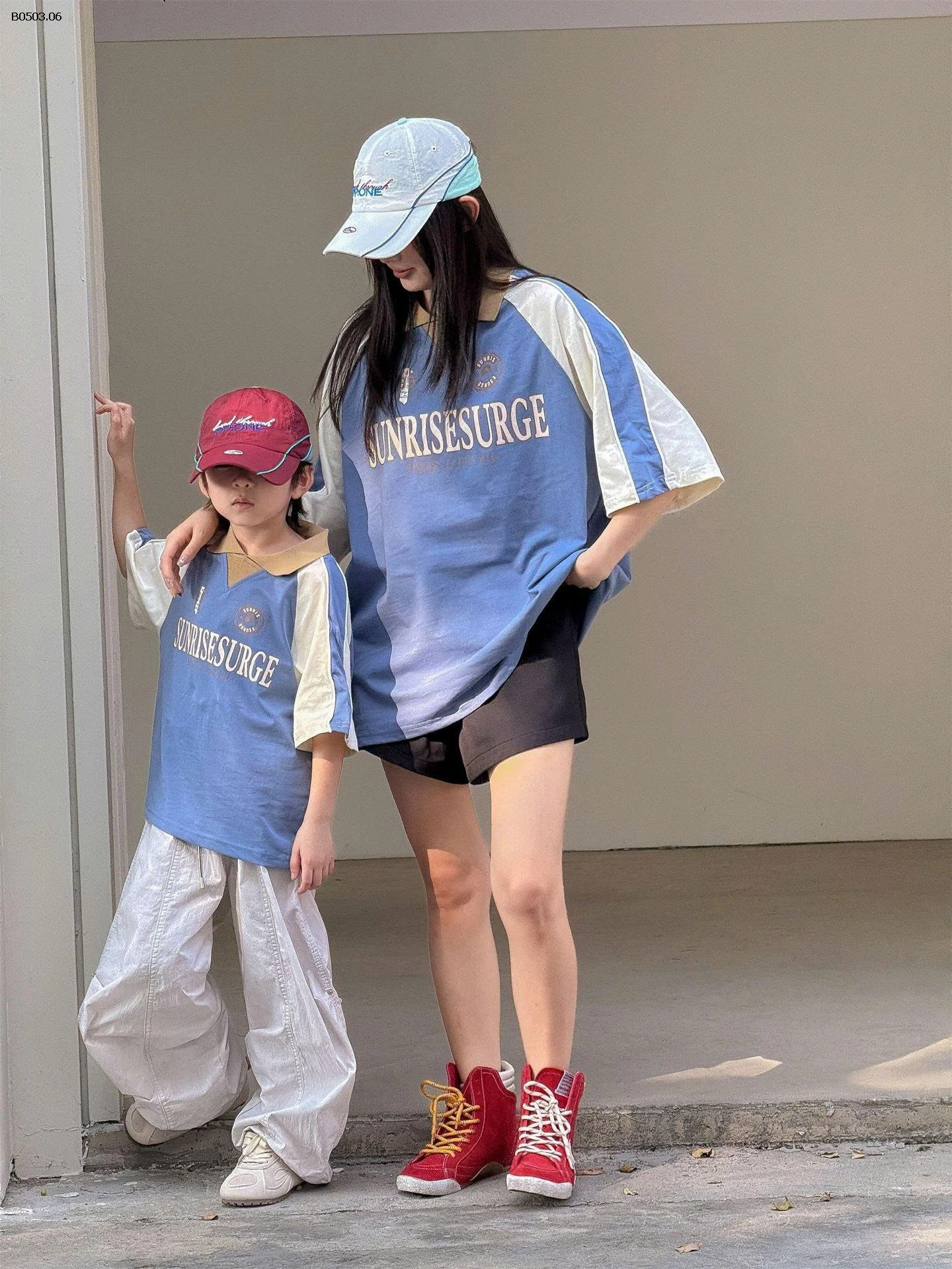 ÁO THUN CỔ POLO PHỐI MÀU MẸ VÀ BÉ-Giá sỉ  90-110: 139k 120-150: 159k XS-XL: 185k