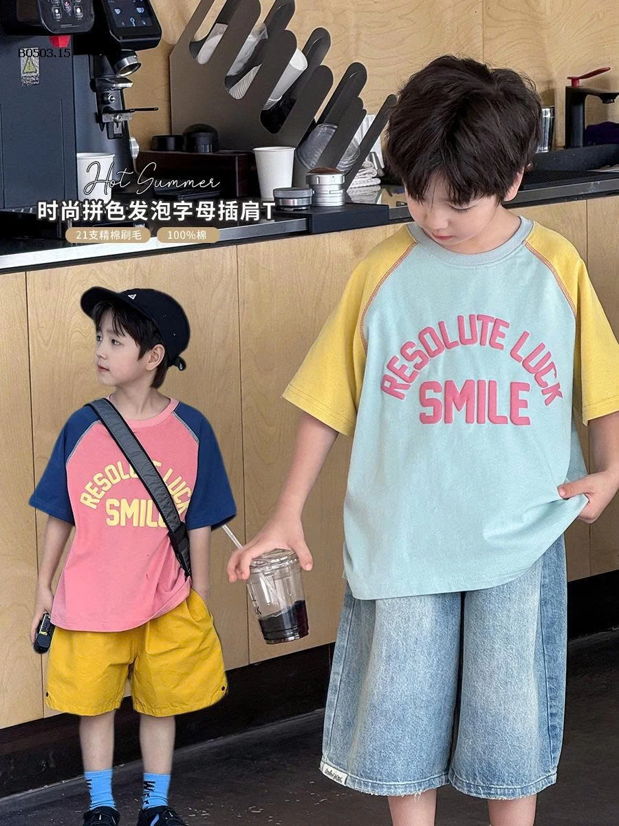 ÁO CỘC TAY BÉ TRAI AMBB – MẪU HÈ 2026 HOT HIT -Giá sỉ  Sz 90-150 #105k Sz 160 #115k