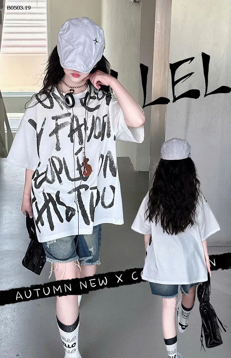 ÁO PHÔNG CHỮ & QUẦN JEAN RÁCH SZ ĐẠI -Giá sỉ  Quần#159k Áo #175k