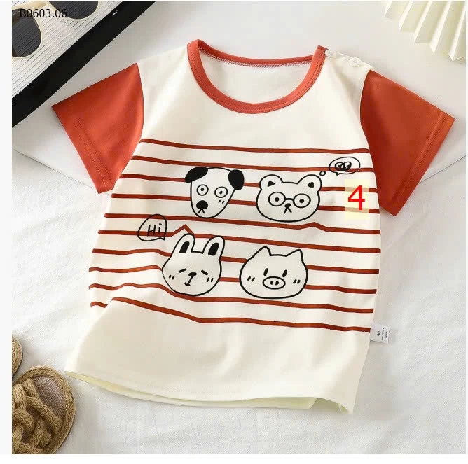 Áo cộc tay họa tiết hoạt hình cho bé -Giá sỉ 47k