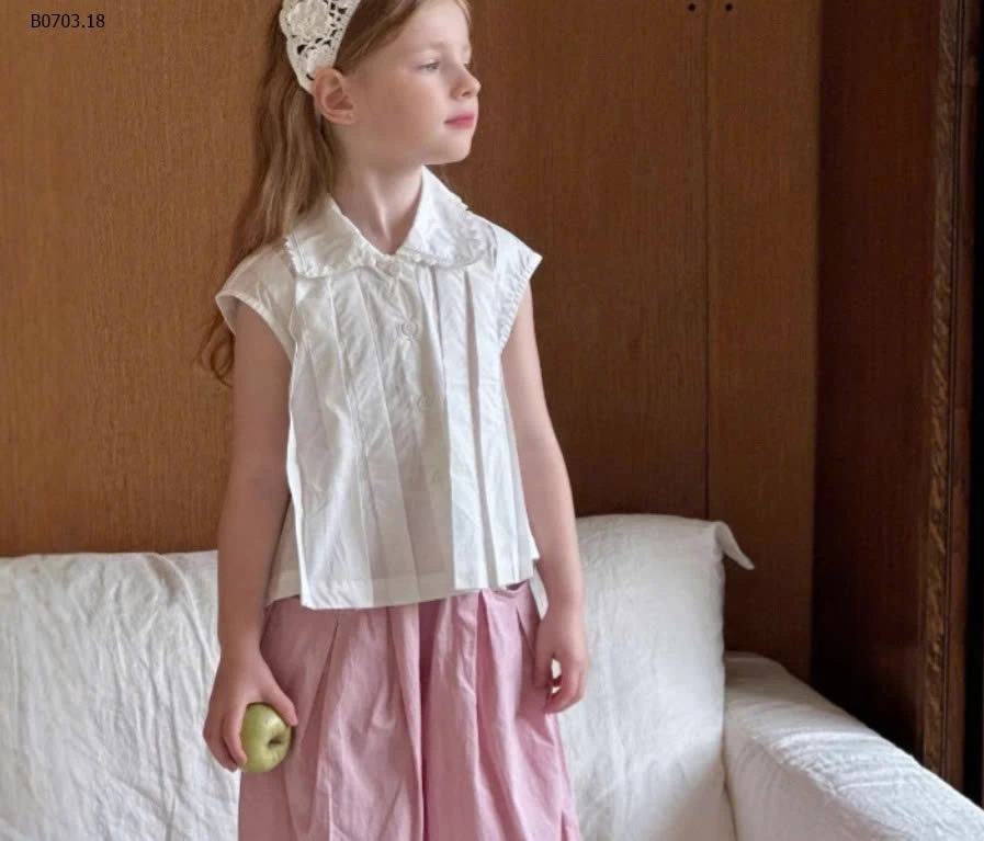 SƠ MI SÁT NÁCH MIX QUẦN BOM HỒNG-Giá sỉ áo 163k, quần 150k