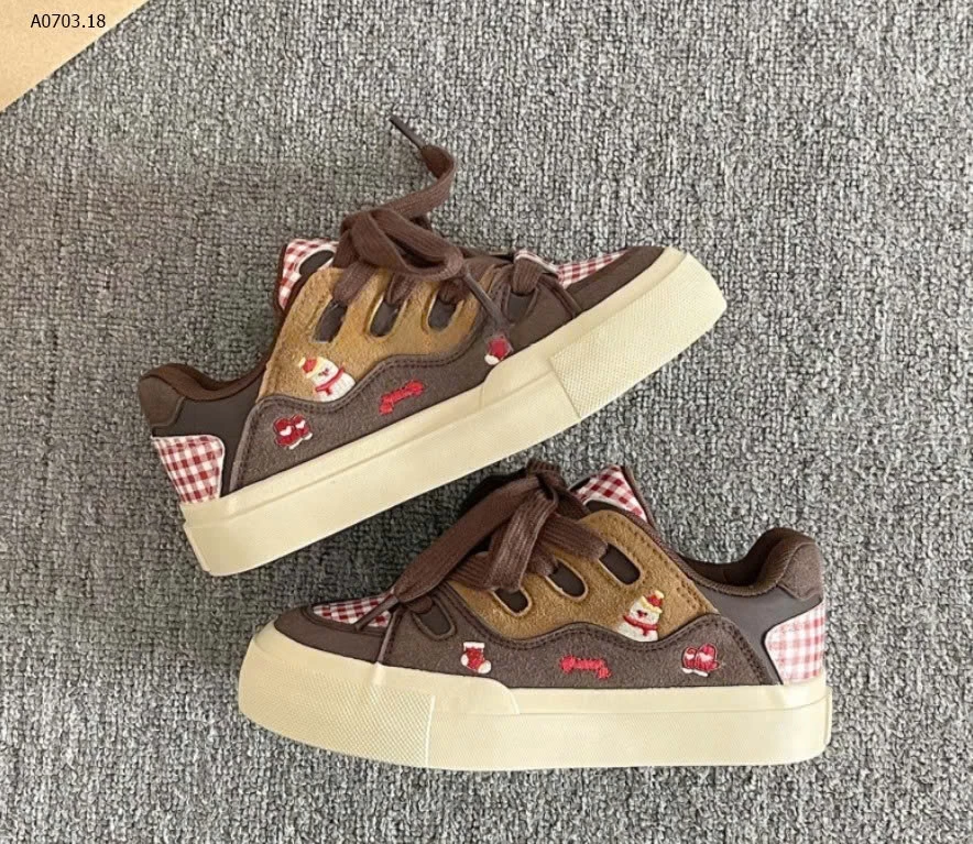 GIÀY SNEAKER CARO NƠ DÂY TO  - sỉ 155k