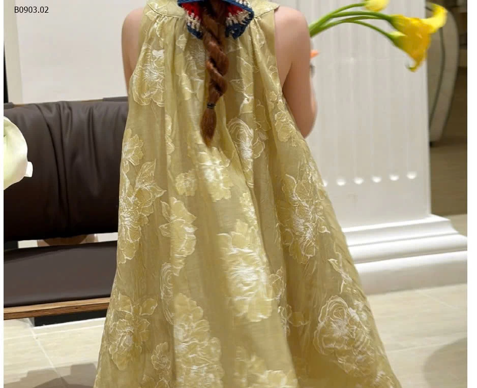 ĐẦM VOAN HOA CỔ YẾM - sỉ 275k