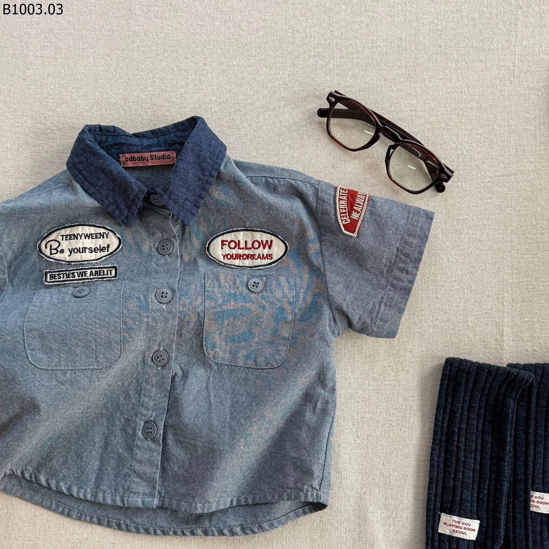 SƠ MI TAG NGỰC ADBABY Giá sỉ 194k