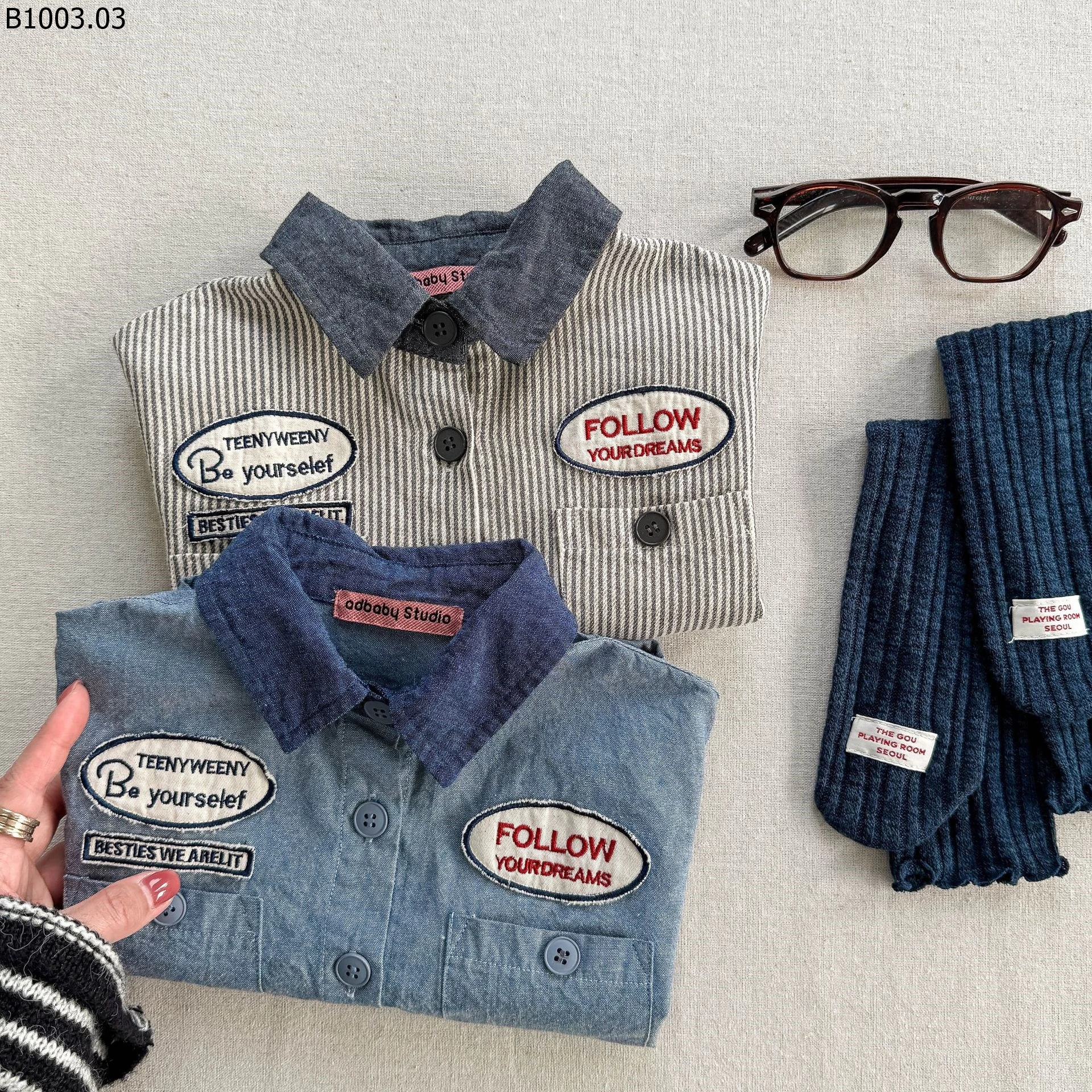 SƠ MI TAG NGỰC ADBABY Giá sỉ 194k