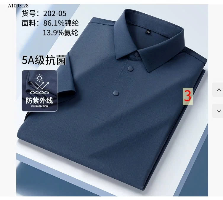 ÁO POLO NAM CAO CẤP 5A KHÁNG KHUẨN-Giá sỉ 225k